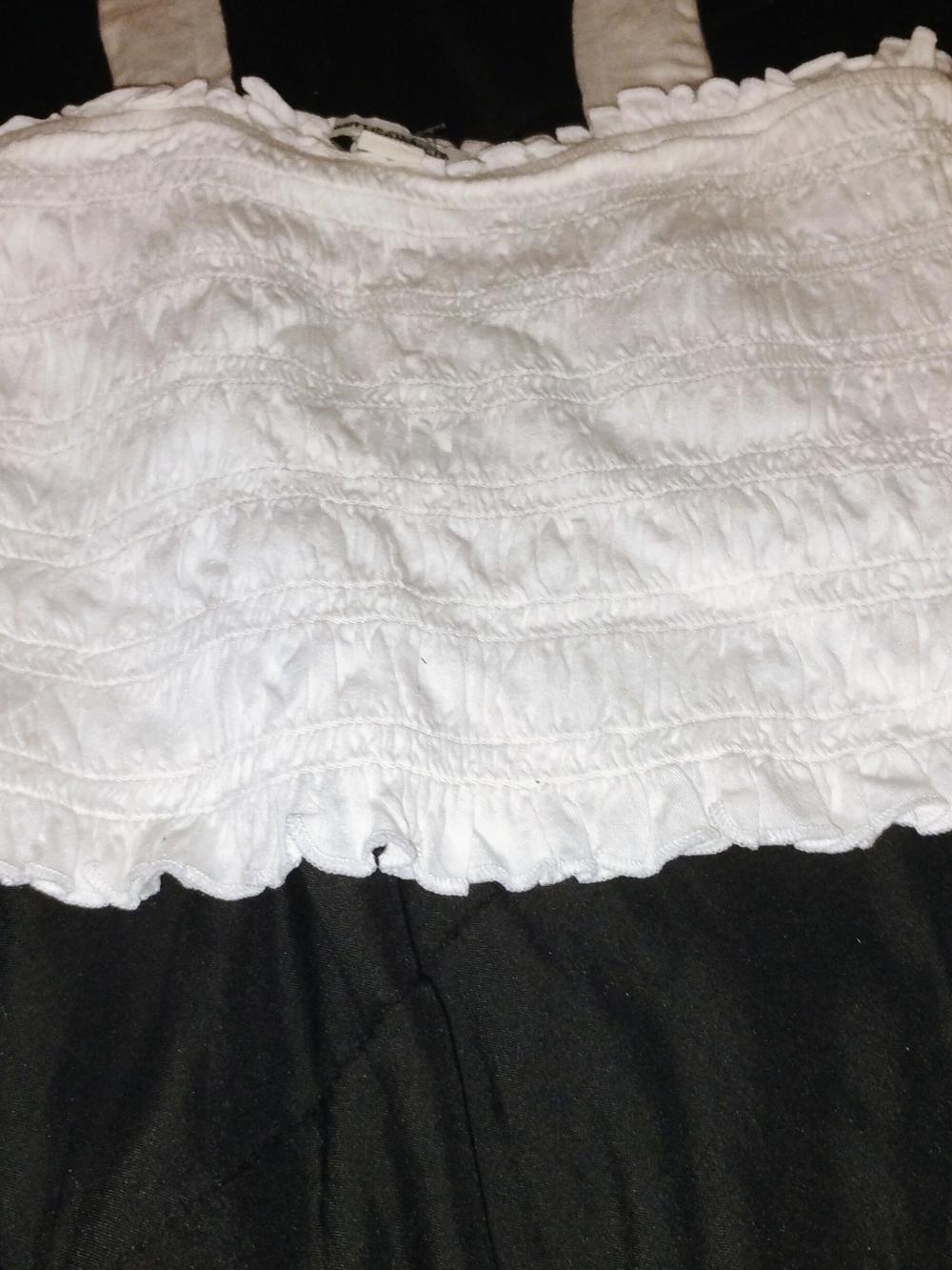 American Eagle Outfitters White Smocked Crop Tank